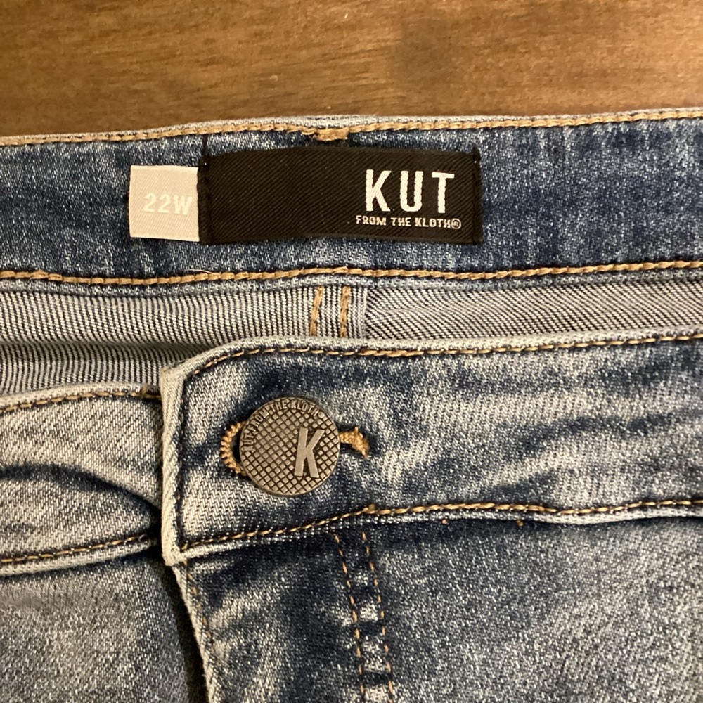 Kut From The Kloth 22W Rachael Fab Ab Mom Jeans High Rise Frayed Hems Stretch - Picture 8 of 12